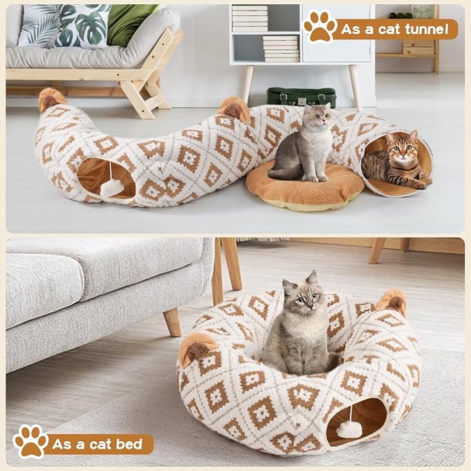 Cat Tunnel Bed for Indoor Cats, Cat Donut Tunnel - Image 4