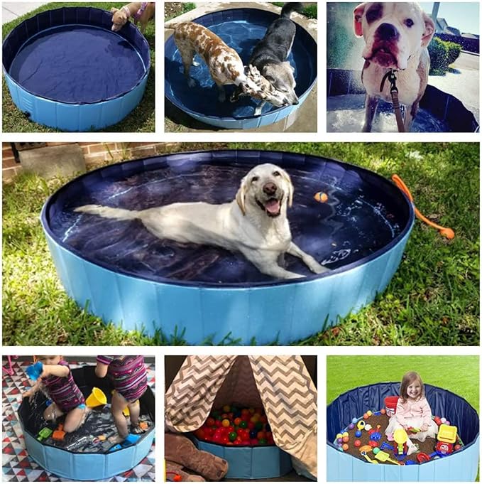 Jasonwell Foldable Dog Pool Collapsible Hard Plastic Swimming Pool Portable Kiddie/Pet Pool Doggie Wading Pool Bath Tub for Puppy Small Medium Large Dogs Cats and Kids 71" - Image 6