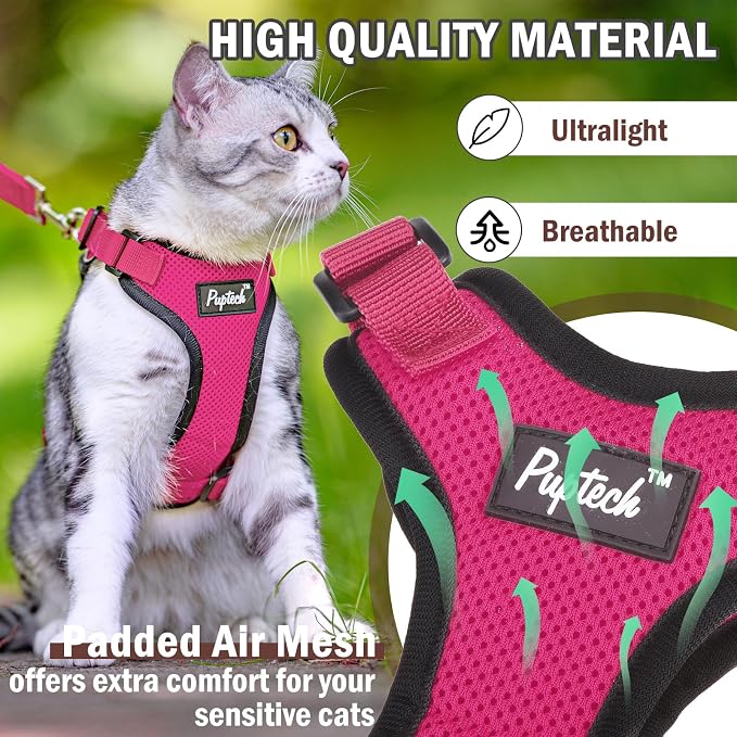PUPTECK Cat Harness and Leash Set Escape Proof - Image 2