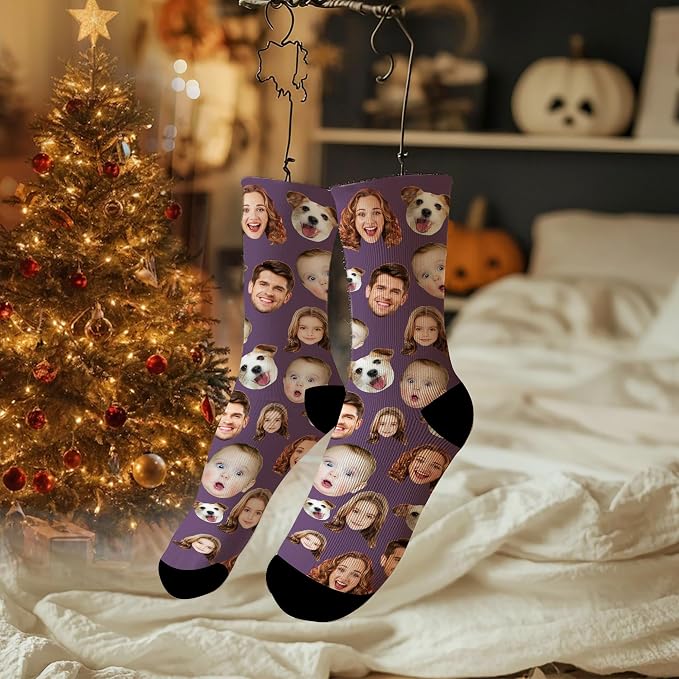 Artsadd Custom Face Socks for Women Men Cat Dog Lovers, Customized Unisex Funny - Image 3