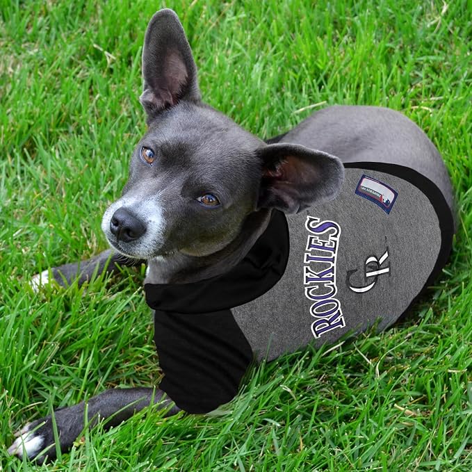 Pets First MLB Colorado Rockies Dog Hoodie Size X-Small, Baseball Shirt - Image 2