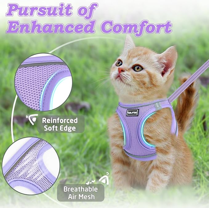 Cat Harness and Leash for Walking Escape Proof, Adjustable Kitten Vest Harness - Image 2