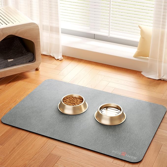 Cat Dog Food Mat, Rapid Water Absorption Dog Mat by PEISAINOX