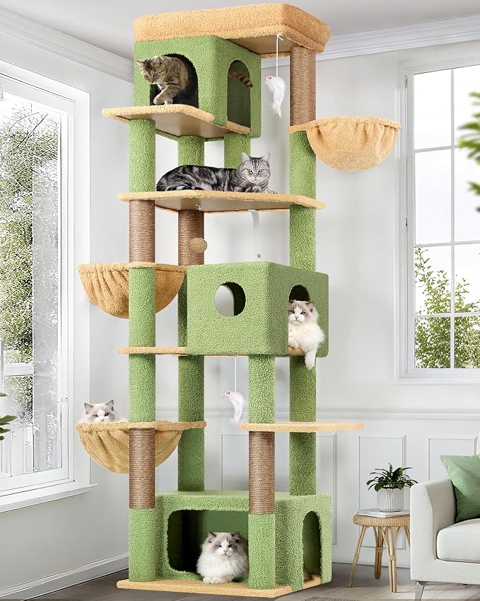Globlazer Large Cat Tree, 80 inch Multi-Level Cactus Tall Climbing Tower Kitty by Globlazer
