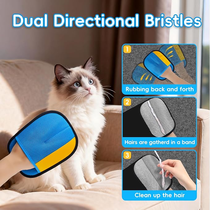 Thickened Ectrostatic Pet Hair Removal Glove, Magic Brush Pet Hair Remover Tool - Image 2