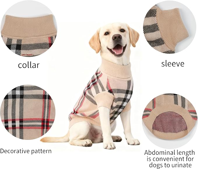 Small/Medium Dog Sweater, Warm Dog Winter Coat w/Sleeves, Comfortable High Neck - Image 6