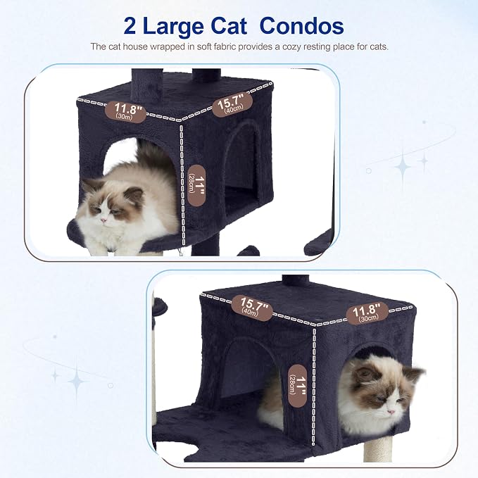 Cat Tree for Indoor Cats Large Adult, 70.5'' Cat Tower - Image 2