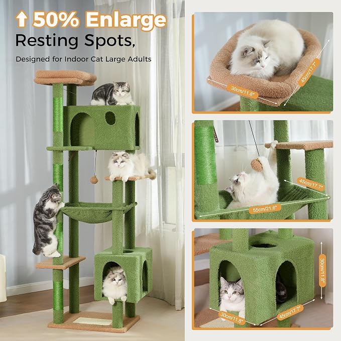 72” Cat Tree for Large Cats Big Cat Tower - Image 3