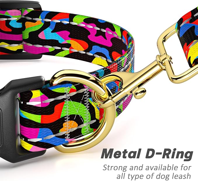 Reflective Dog Collar for Small Dogs, Cute Boho Adjustable Heavy-Duty Nylon - Image 5