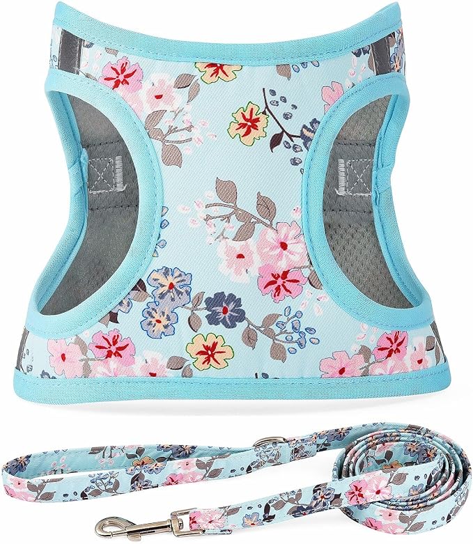Moonpet Step in Dog Harness Leash Set- All Weather Reflective No-Pull Floral - Image 7
