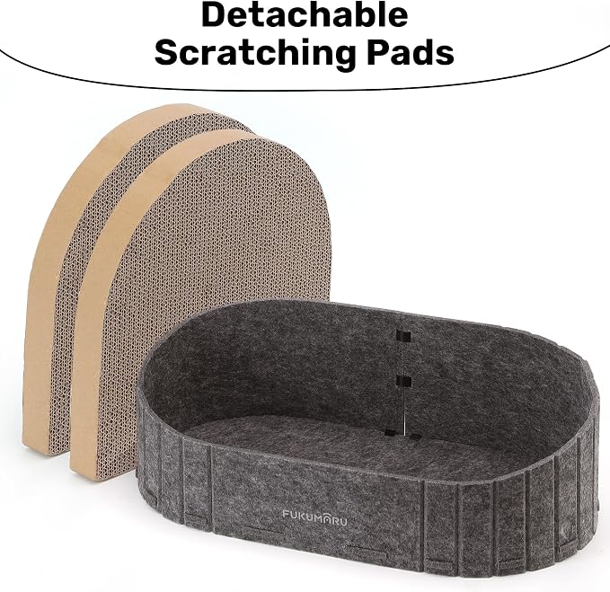FUKUMARU Cat Scratcher, 24 Inch Sofa Shape Cat Scratcher Couch Bed, Reversible - Image 7