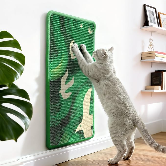 3-in-1 Sisal Cat Scratcher Mat 23.6x15.7'' Protects Carpet Couch & Furniture by Truvito