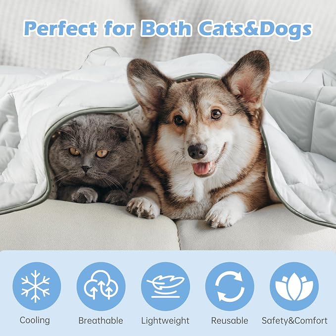 Dog Cooling Mat, Cat Self Cool Ice Pads, Lightweight Pet Pad Blanket Bed Cover - Image 7