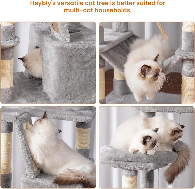 Heybly Cat Tree, 68 inch Multi-Level Cat Tower - Image 6