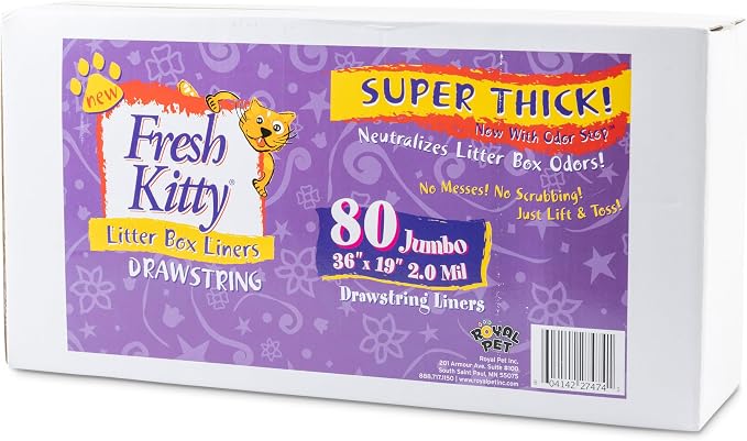 80 Count Fresh Kitty Litter Box Liners Super Thick, Easy Clean Up Jumbo - Image 2
