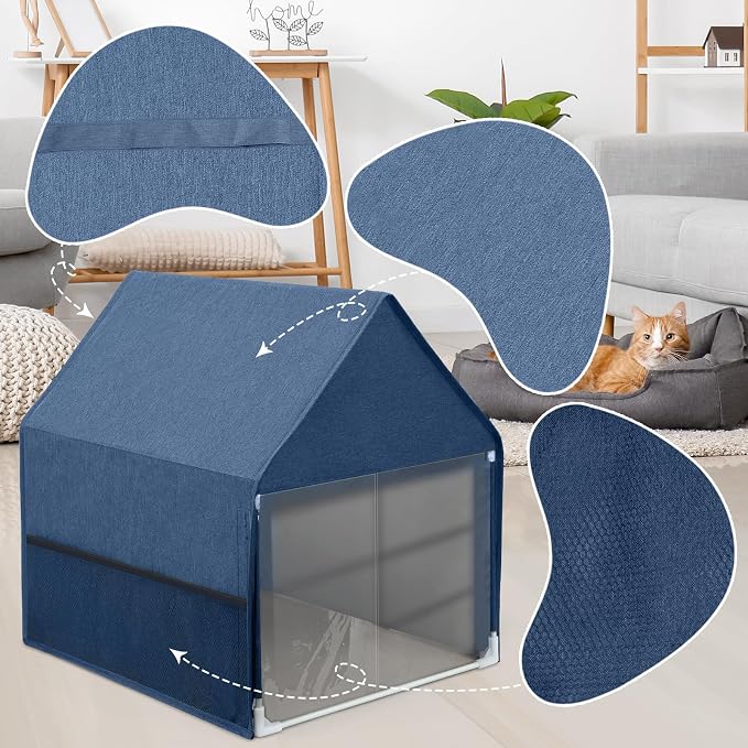 Yeebeny Cat Litter Box Cover, Enclosed Cat Potty Pet Litter Box, Open Curtain - Image 4