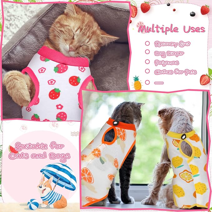 Nuanchu 3 Pieces Cat Recovery Suit Kitten Recovery Suit E-Collar Alternative - Image 3