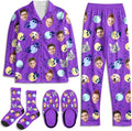 Artsadd Custom Pajamas for Women Men Family, Personalized Face Pjs Pajama Pants by Artsadd