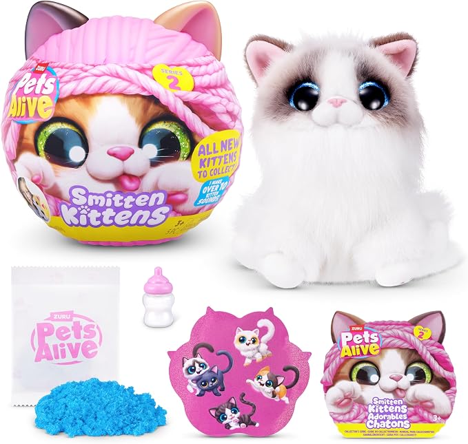 Pets Alive Smitten Kittens Series 2 by ZURU – Interactive Plush Cat Toy by PetsAlive