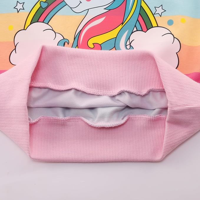 Little Girls Unicorn Outfits 2 Piece Kids Ruffle Sleeve Sweatshirt + Leggings - Image 8