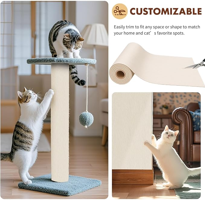 PowerKing Cat Scratch Furniture Protector, 78.7"x15.8" Self-Adhesive Cat - Image 5