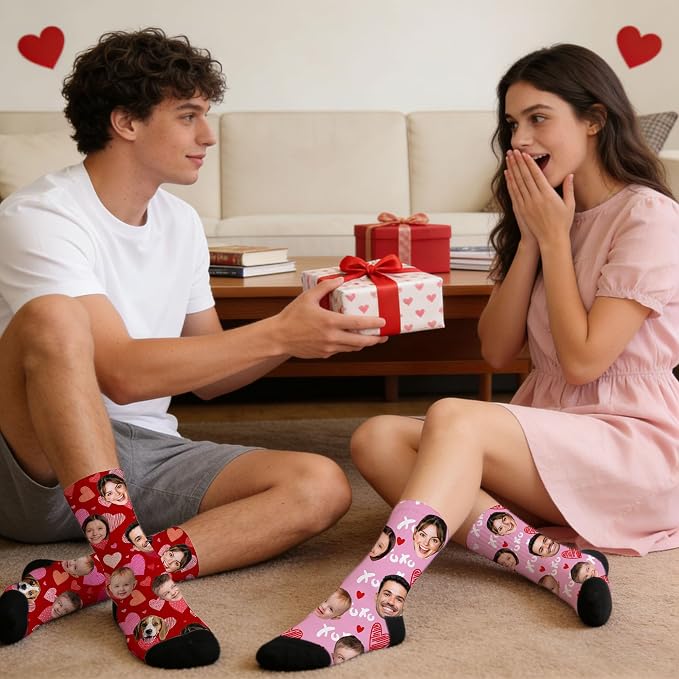 Artsadd Custom Face Socks for Women Men Cat Dog Lovers, Customized Unisex Funny - Image 2