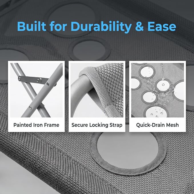 Grooming Pet Grooming Stand Bathing with Foldable Metal Tube Frame Quick Dry Mesh Support Securing Strap Suitable for pet Washing Care, Gray - Image 4