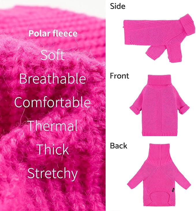 Fitwarm Valentines Dog Turtleneck Sweater, Dog Winter Clothes - Image 5