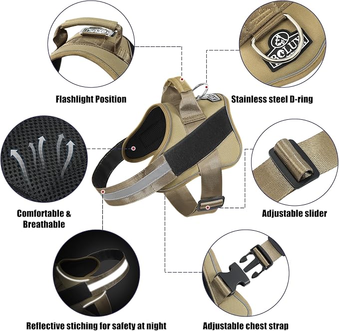 Bolux Dog Harness, No-Pull Reflective Dog Vest, Breathable Adjustable Pet - Image 2