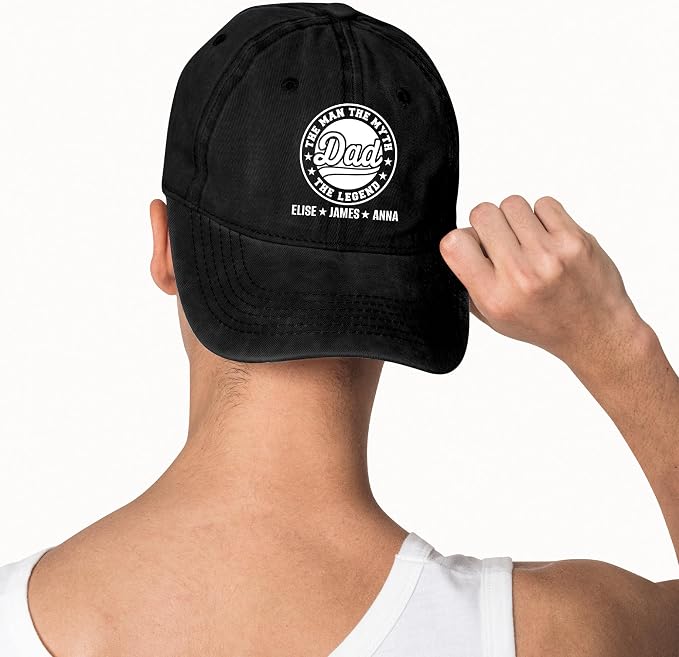Personalized Vintage Washed Denim Dad Hat, Custom Baseball Cap - Image 7