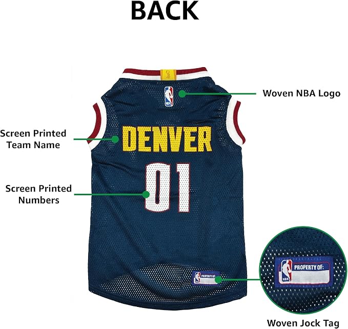 Pets First NBA Denver Nuggets Dog Jersey, Small- Tank Top Basketball Pet Jersey - Image 7