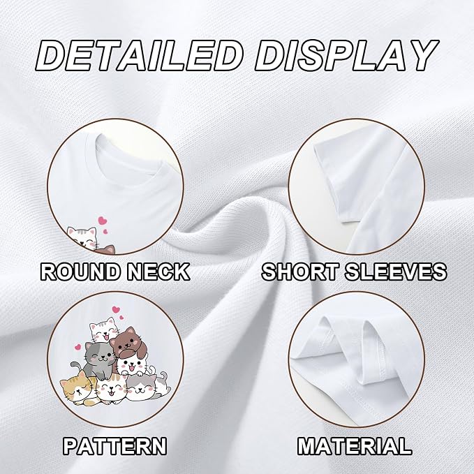 KEEVICI Cute Cartoon Cat Shirts - Image 7