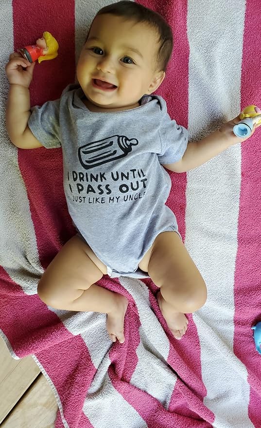 UNIFACO Unisex Baby Funny Saying Outfit Short and Long Sleeve Bodysuits Romper - Image 2