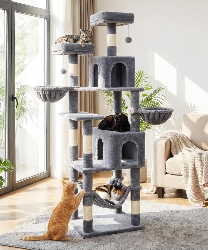 AMHANCIBLE Tall Cat Tree, 70 Inch Cat Tower by AMHANCIBLE