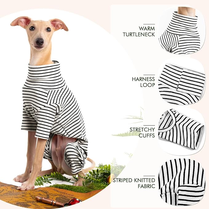 Dog Sweaters for Small Dogs Girls Boys, Striped Pet Sweaters for Fall Winter - Image 6