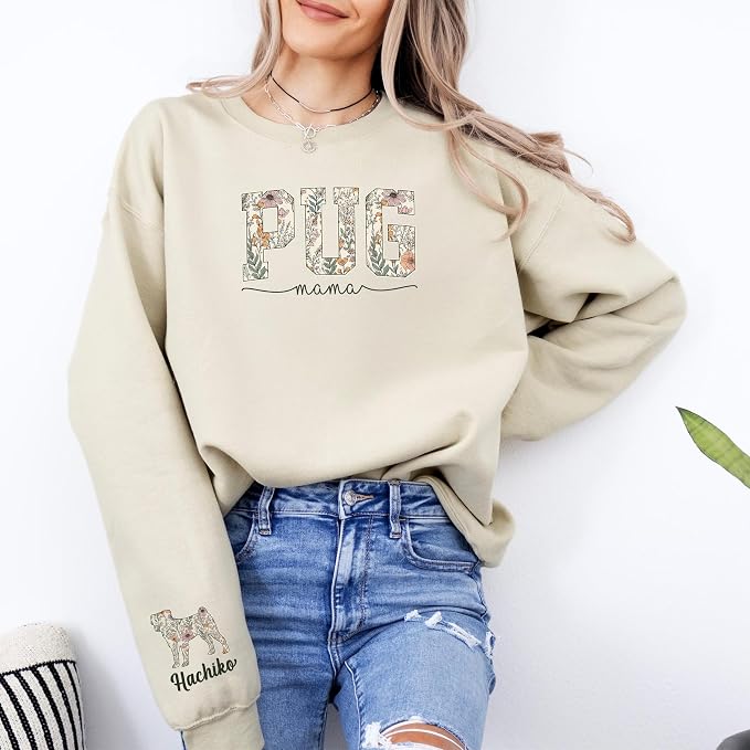Personalized Dog Mom Sweatshirt, Dog Lover Crewneck, Gift Idea - Image 7