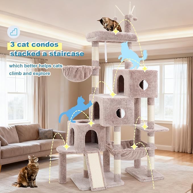 Hey-brother Cat Tree Tower, Scratching Posts - Image 3