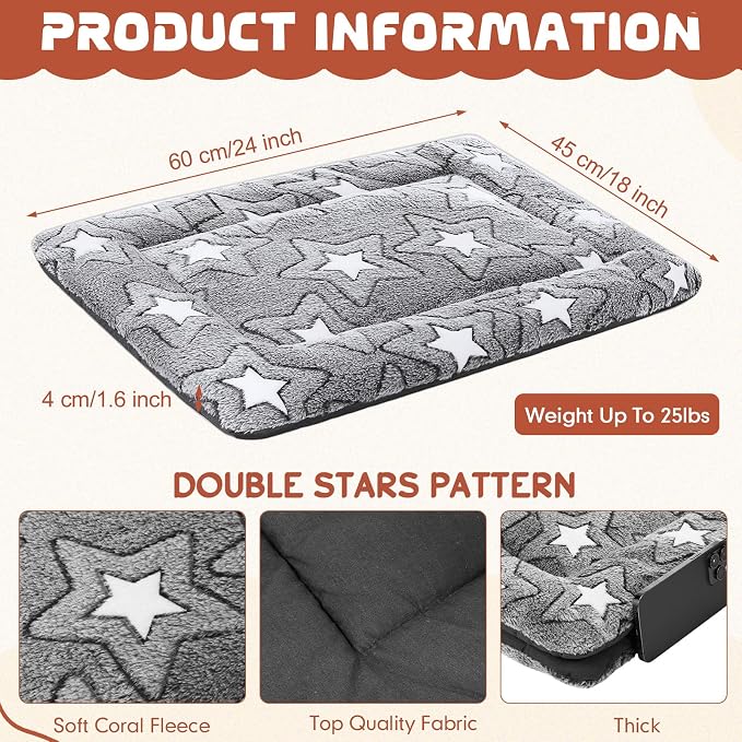 Namalu 2 Pcs Winter Dog Crate Pad Cat Bed Mat Kennel Reversible Warm Cool Cozy - Image 2