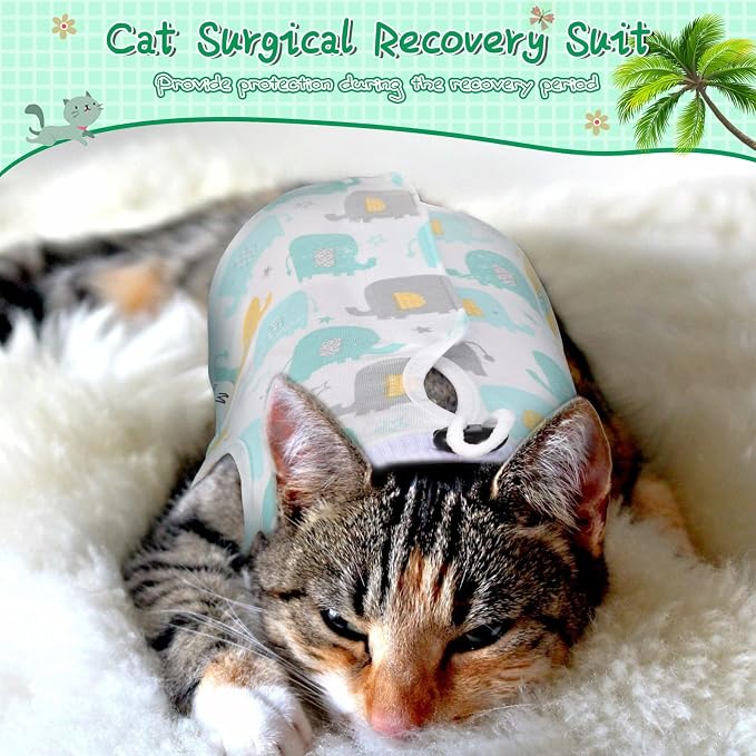 Nuanchu 3 Pieces Cat Recovery Suit Kitten Recovery Suit E-Collar Alternative - Image 5