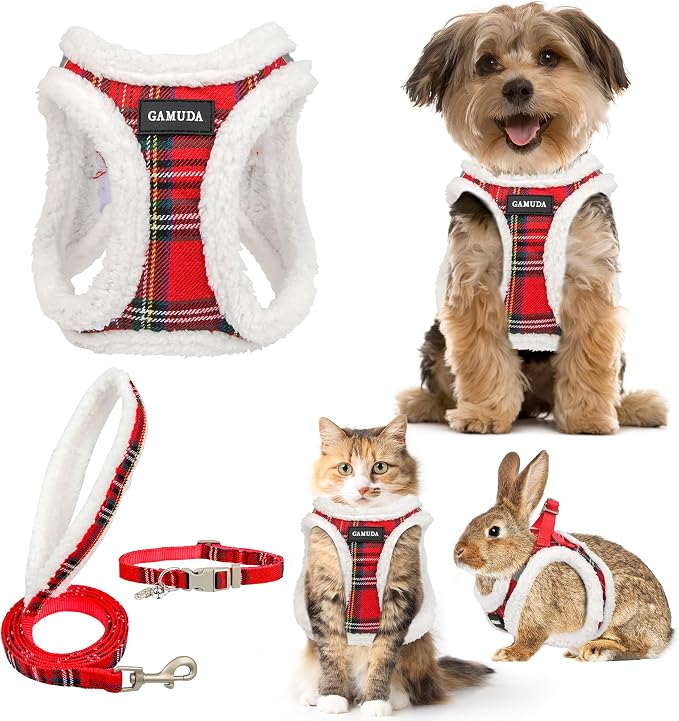 GAMUDA Small Dog Harness Collar and Leash Set, Step in No Chock No Pull Soft by GAMUDACollarsCollection