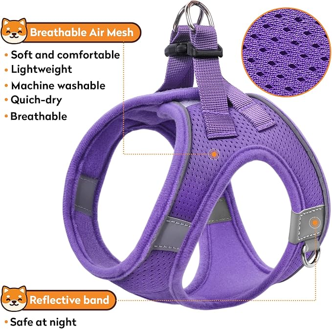 Dog Harness with Leash Set, No-Pull Step-in Reflective Pet Harness with 1 Leash - Image 4