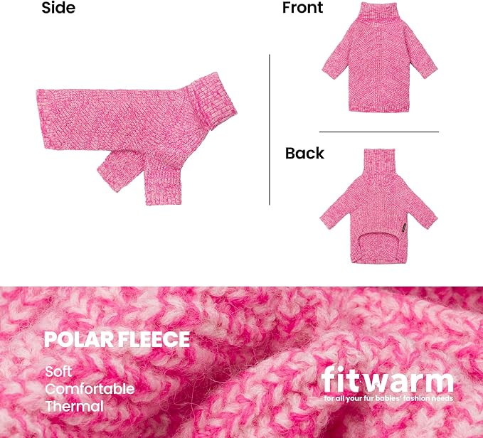 Fitwarm Knitted Turtleneck Dog Sweater, Cozy Dog Winter Clothes - Image 5