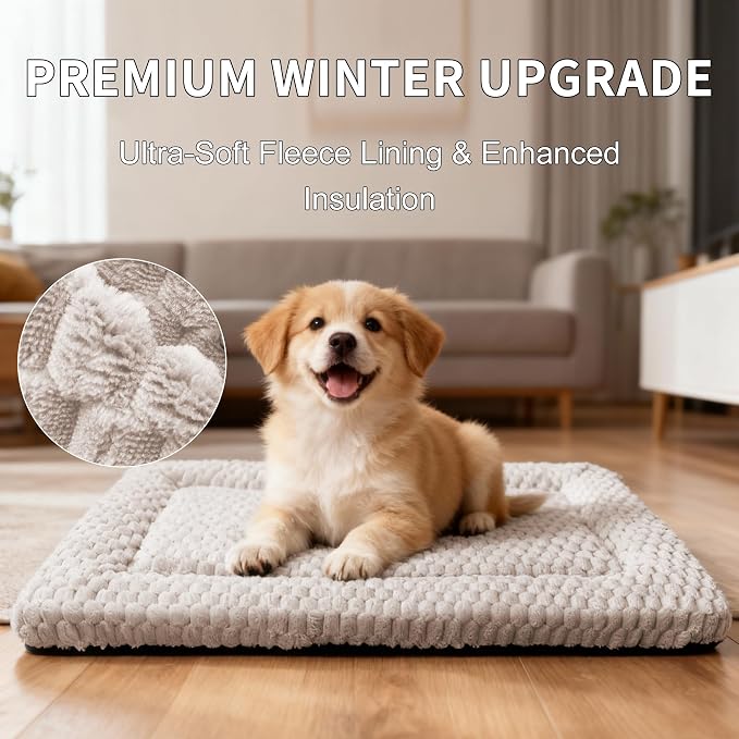 Dog Bed Mat, Reversible & Ultra Soft Kennel Pad-Machine Washable Pet Bed - Image 5
