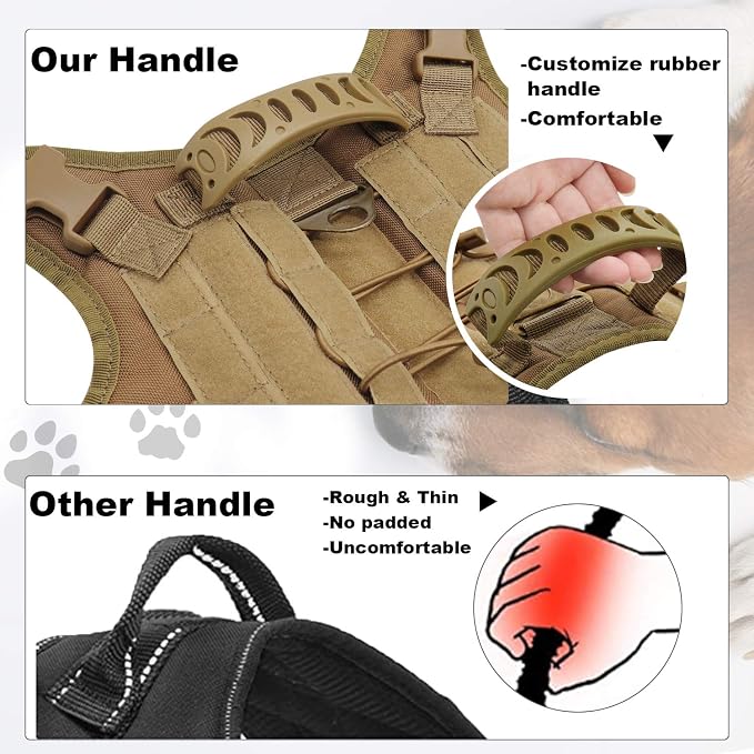 Tactical Dog Training Harness Outdoor Working Vest Adjustable Military MOLLE - Image 3