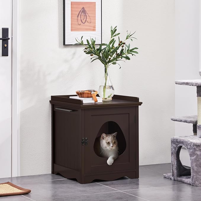 Yaheetech Cat Litter Box Enclosure, Hidden Litter Box Furniture - Image 2