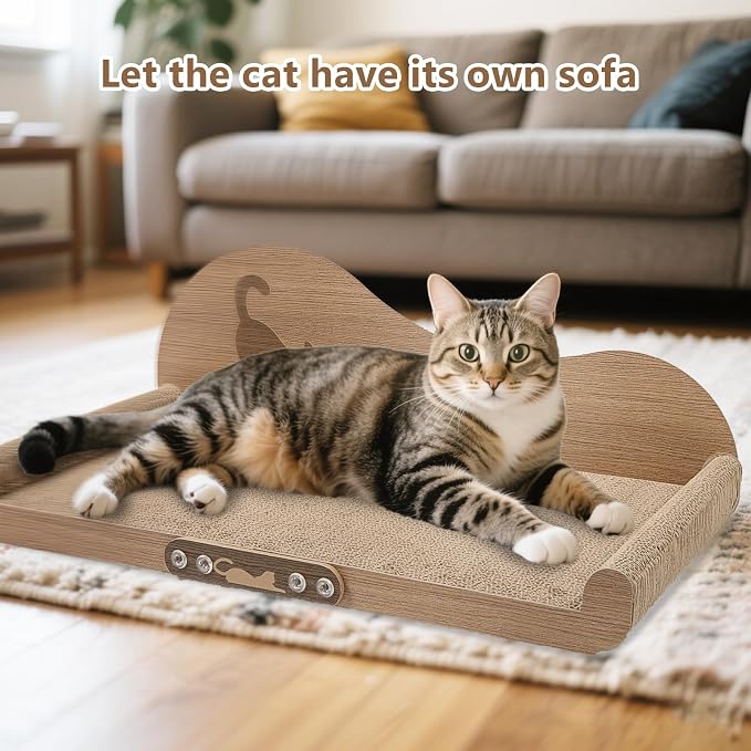 NATUYA Cat Scratcher Cardboard Lounge Bed, 24 Inch Large Cats Scratching Board - Image 7