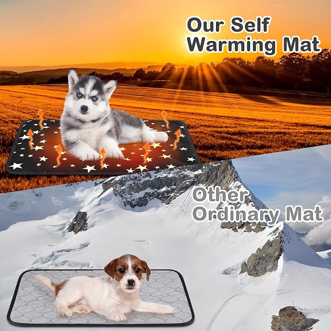 Namalu 4 Pack Self Warming Cat Bed Self Heating Cat Mat Star Pattern Soft Dog - Image 6