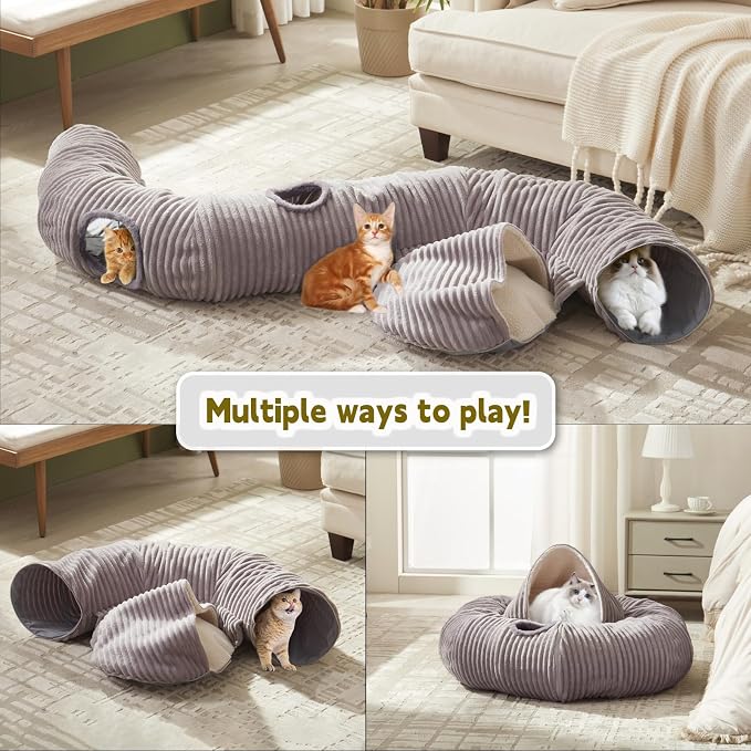 Large Cat Tunnel Bed for Indoor Cats, Cat Donut Tunnel Toy - Image 2
