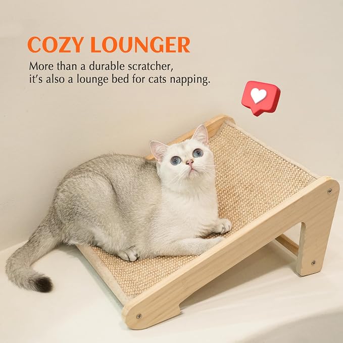 PETKARAY Sisal Cat Scratcher Ramp, L Shaped Scratching Post and Scratch Pad - Image 5