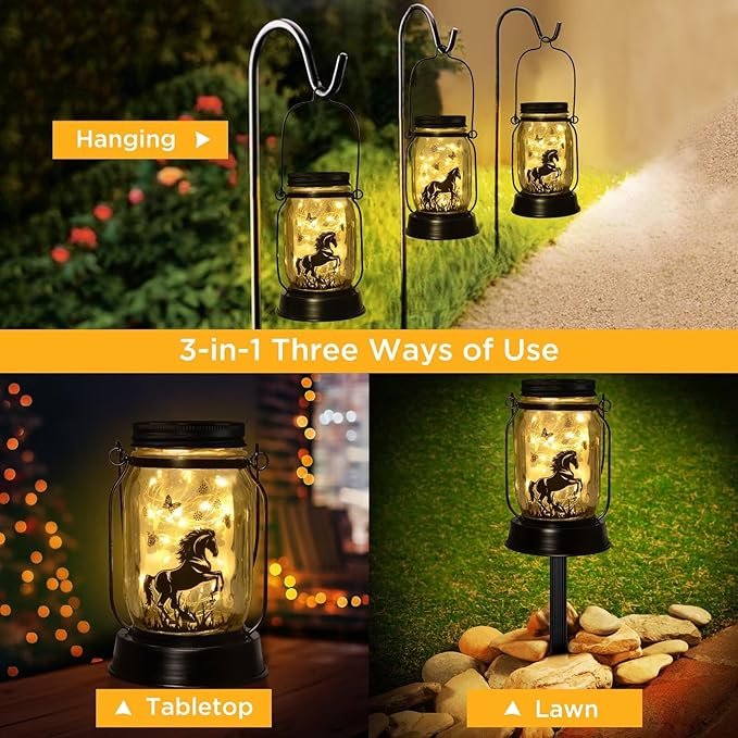 kyoryuger Horse Gifts for Women/Men Horse Lovers Solar Lantern Mom Birthday - Image 3